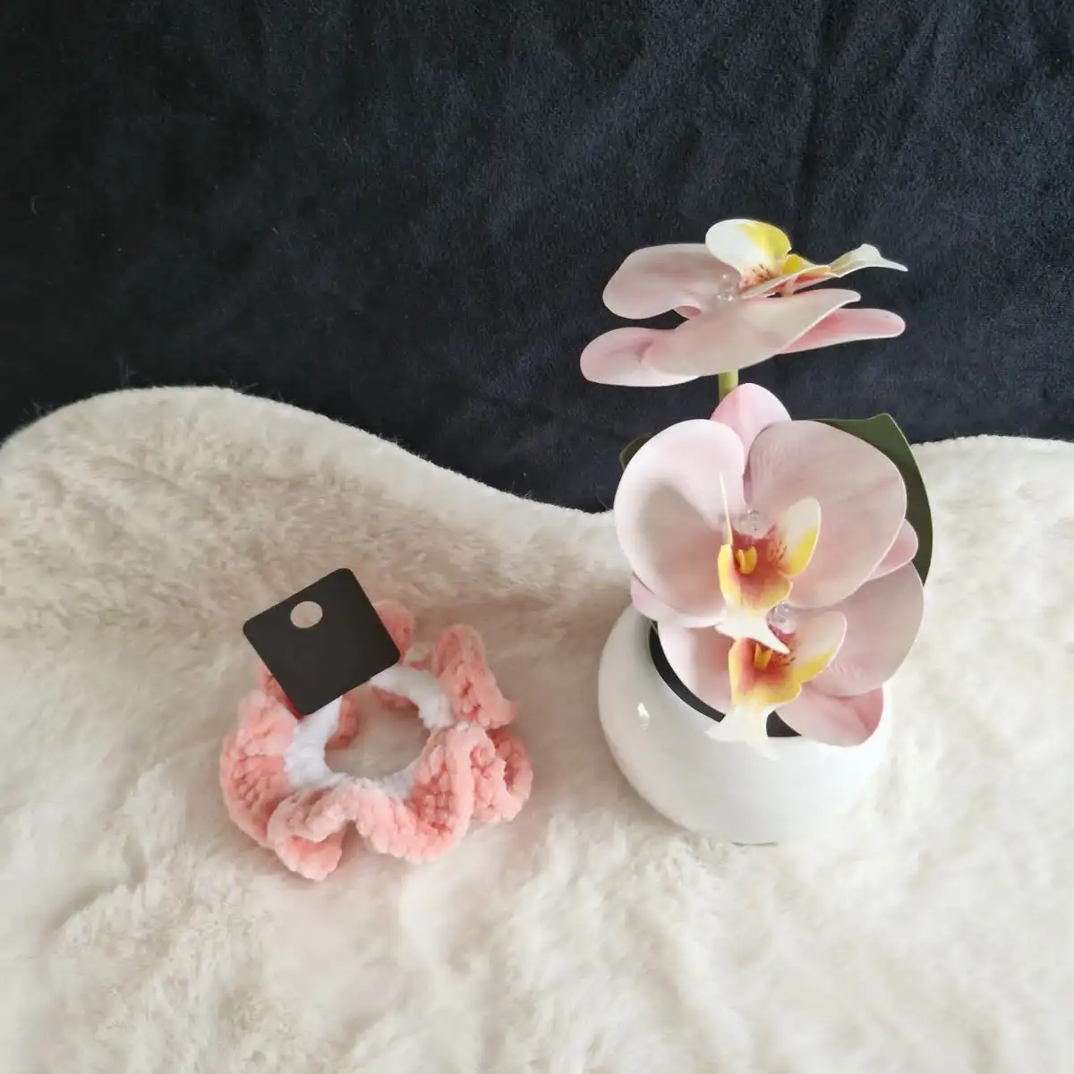 Chouchou rose & blanc